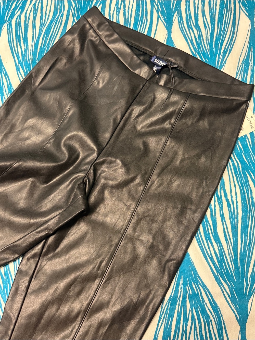 Tildon Black Faux Leather Leggings